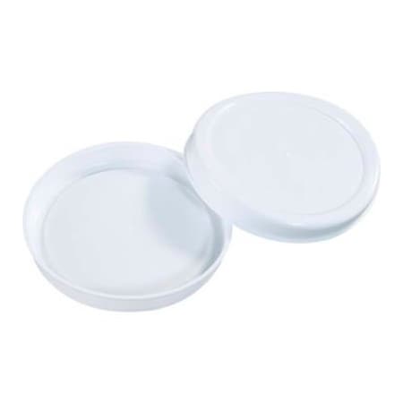 The Packaging Wholesalers Plastic End Caps, 4" Dia., White, 100/Pack MTCAP4